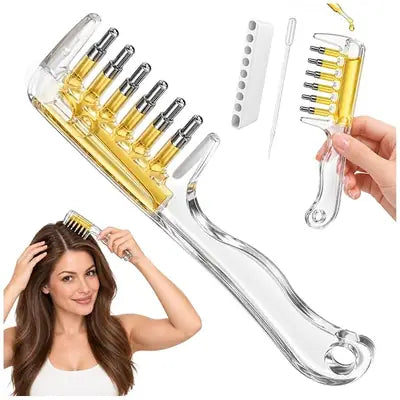 Oil Hair Comb Applicator Bottle – 2-in-1 Hair Oil Comb & Scalp Massager for Easy Hair Oil Application