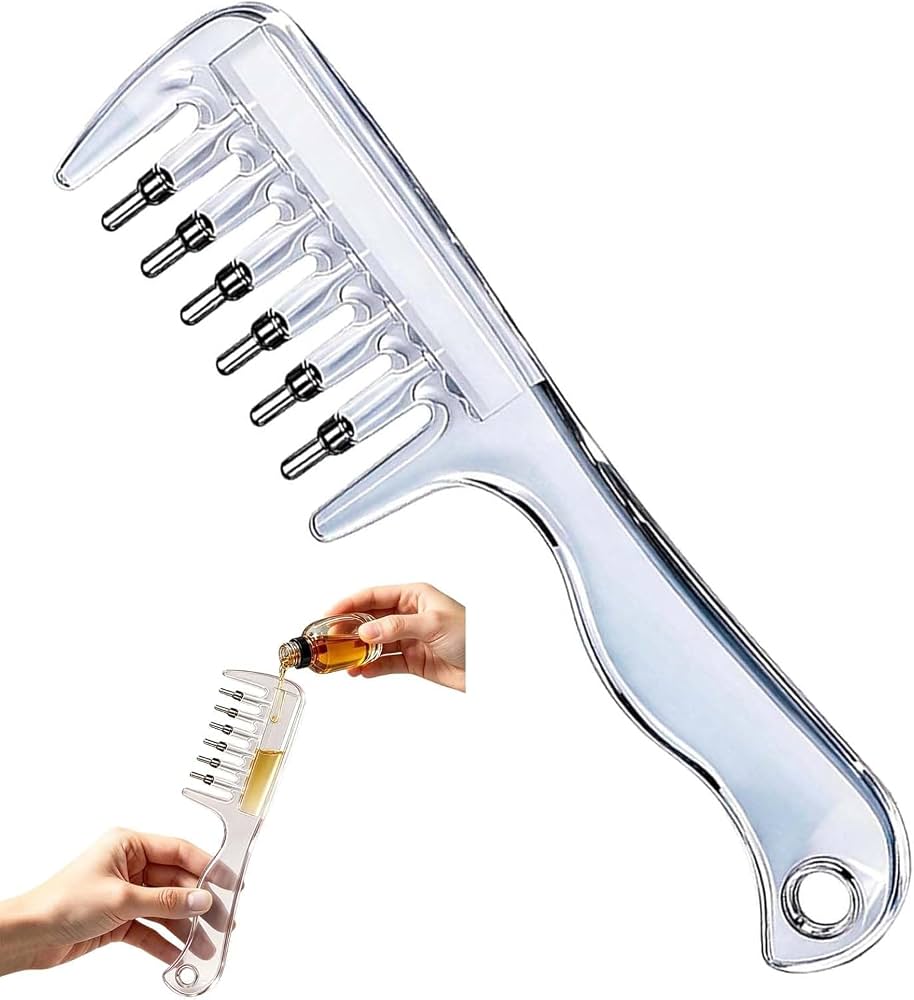 Oil Hair Comb Applicator Bottle – 2-in-1 Hair Oil Comb & Scalp Massager for Easy Hair Oil Application