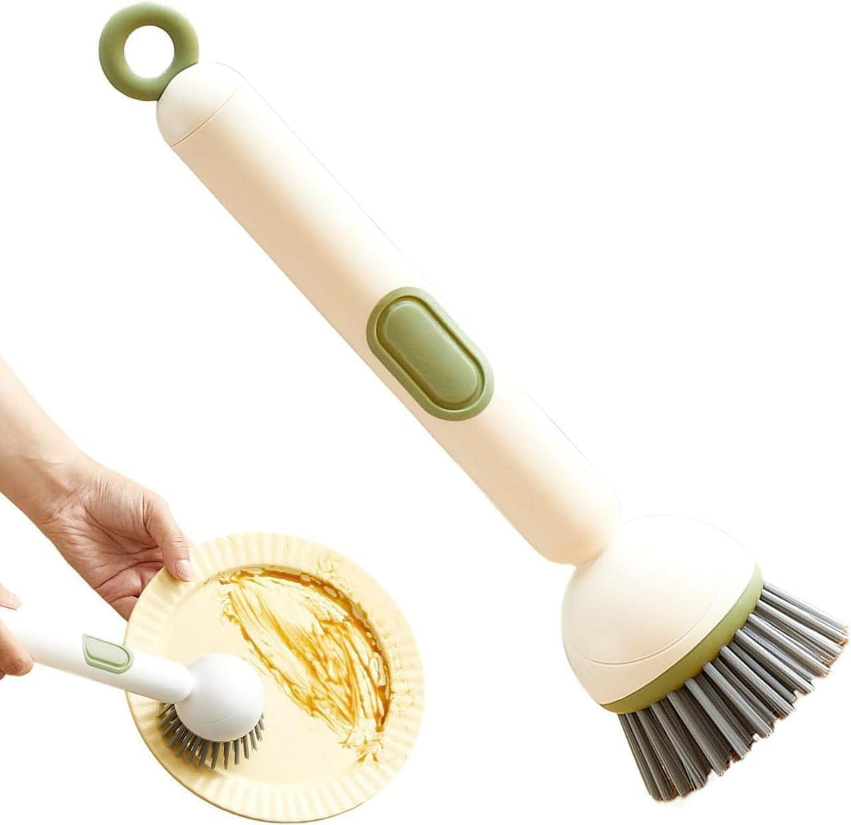 360° Rotating Kitchen Cleaning Brush with Long Handle | Multi-Purpose Dish Scrubber & Pot Cleaning Brush