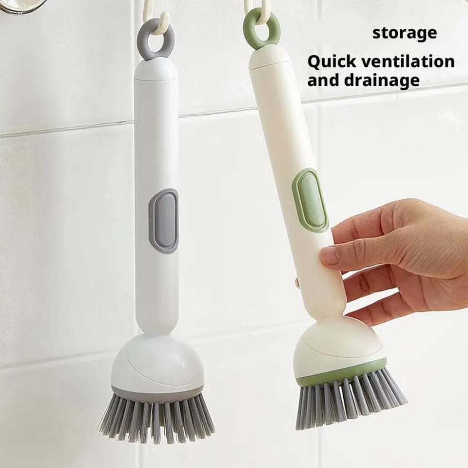 360° Rotating Kitchen Cleaning Brush with Long Handle | Multi-Purpose Dish Scrubber & Pot Cleaning Brush