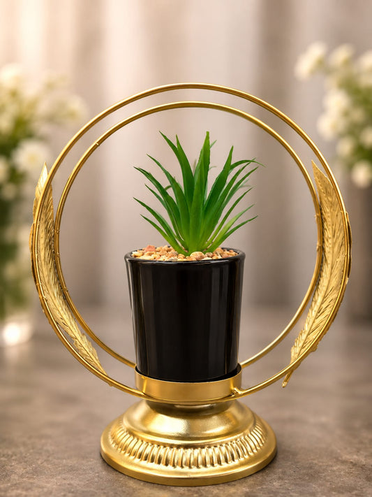 Luxury Gold Leaf Plant Holder – Elegant Decorative Indoor Planter Stand